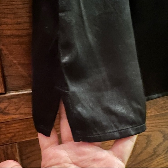 Nation LTD Danielle Ribbed Mock Neck Black Satin Sleeveless Top S Back Keyhole - Picture 7 of 12